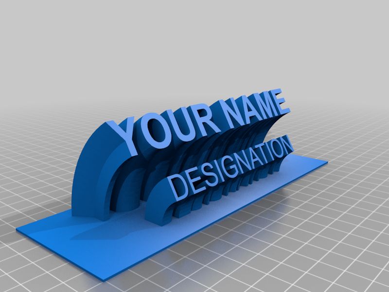Personalized 3D Nameplate with Designation