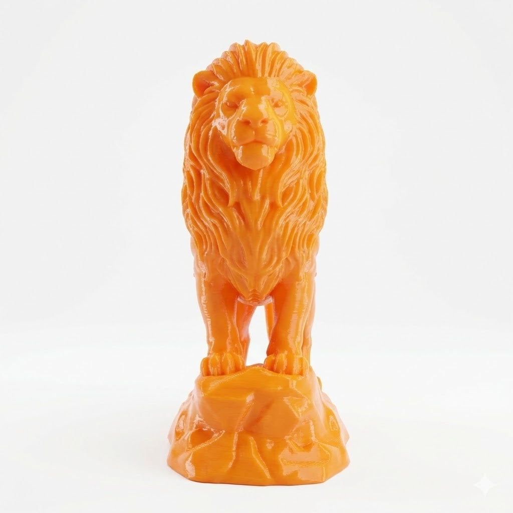 3d printed lion statue, royal lion decor, lion showpiece for home, lion statue for office, power symbol decor, vastu lion statue, decorative lion figurine