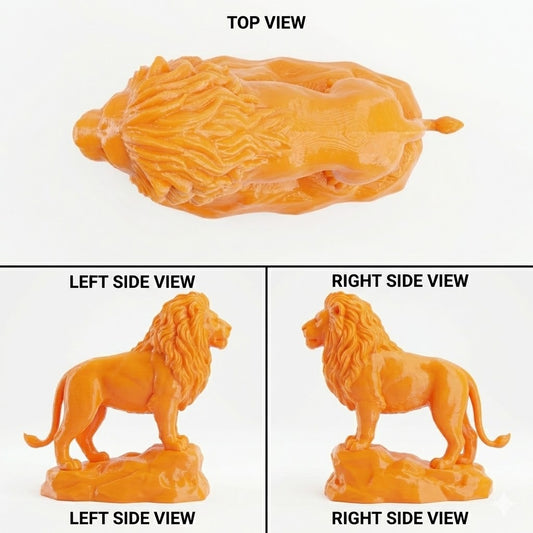 3d printed lion statue, royal lion decor, lion showpiece for home, lion statue for office, power symbol decor, vastu lion statue, decorative lion figurine